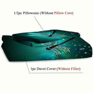 2/3-teiliges Libellen-Bettwäsche-Set – Weich, Atmungsaktiv und Ästhetisch