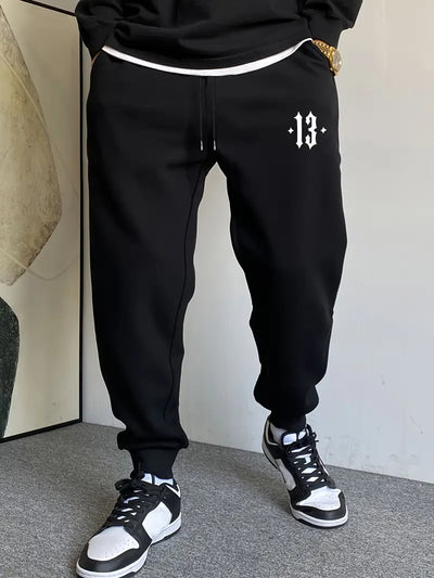 Herren Sweatpants mit NUMMER 13 Drucken – Winter Jogginghose