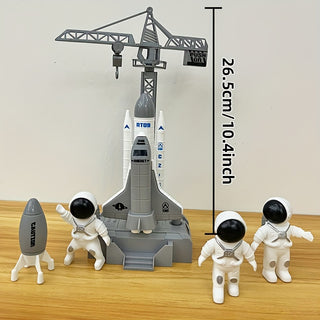 Luftfahrt-Raketenstartstation + 3 Astronauten Spielzeug