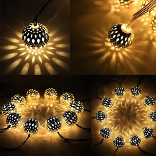 Majisu Marokkanische Ball-Lichterkette, 10-20 LED Batteriebetrieben