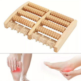 Fußmassager für beide Füße – 10 Holzrollen Massager Scooter