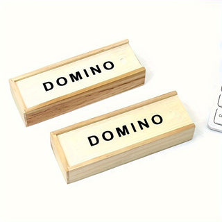 Premium-Holz-Domino-Set - 28 Stück mit Aufbewahrungsbox