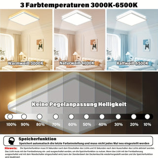 Moderne LED-Deckenleuchte 29cm, Fernbedienung, 3200lm, 3000-6500K