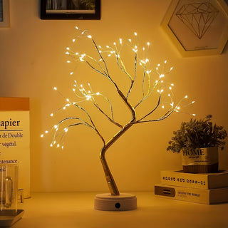 108-LED Bonsai Baum Schreibtischlampe, USB/Batteriebetrieben, Energieeffizient für Weihnachten