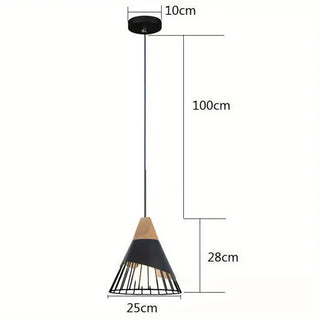 Moderne Holz Pendelleuchte – 3 schwarze Deckenlampen