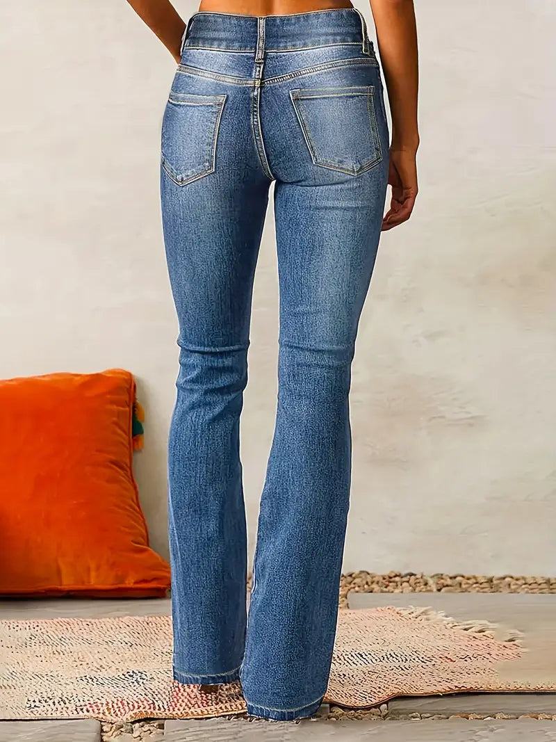 Skinny-Jeans mit hoher Taille - Stretch-Baumwollmischung