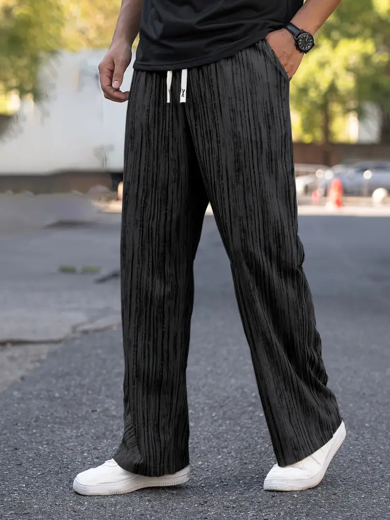 Herren Striped Cordhose – Lockerer Schnitt Streetwear-Stil