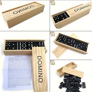 Premium-Holz-Domino-Set - 28 Stück mit Aufbewahrungsbox