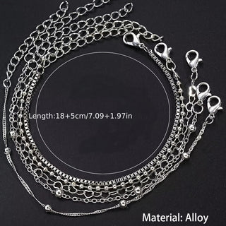 Set aus 13 silbernen Vintage-Herz-Armbändern für Mädchen