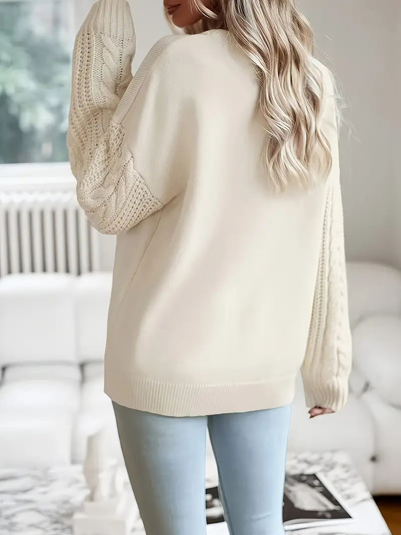 Eleganter Damen-Pullover aus Polyester mit Weihnachtsdruck