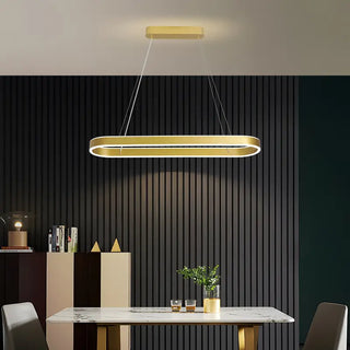 Lyoowng Moderne Ovale led-Pendelleuchte – Höhenverstellbar