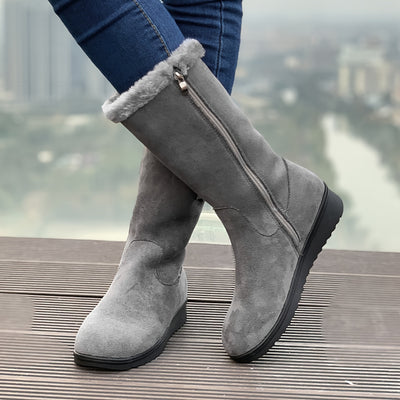 Warm gefütterte Fuzzy-Schneestiefel für Frauen