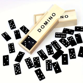 Premium-Holz-Domino-Set - 28 Stück mit Aufbewahrungsbox