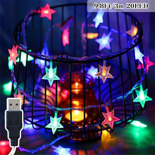 Glitzernder Stern USB-betriebene LED-Lichterkette, Verschiedene Optionen