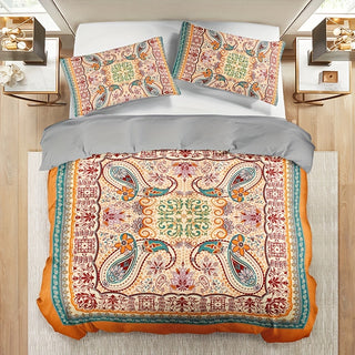 3-teiliges Bettbezug-Set – Vintage Paisley Bohemian Design, Weich & Atmungsaktiv