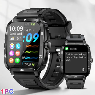 Taktische Smartwatch 5,11 cm – 3ATM Wasserdicht, Sport & Fitness