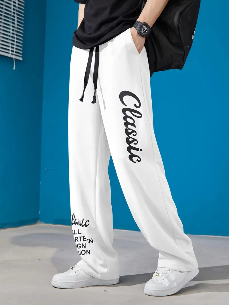 Herren Casual Jogger mit Buchstabenprint und Kordelzug