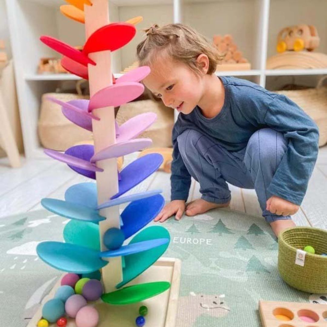 Regenbogen Musikbaum für Kinder – Lernspielzeug aus Holz