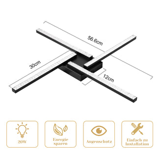 Led-Deckenleuchte – 2/4/5 Flammig, 20W, Kristall-Design – Warmweiß