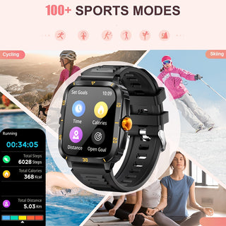 Taktische Smartwatch 5,11 cm – 3ATM Wasserdicht, Sport & Fitness