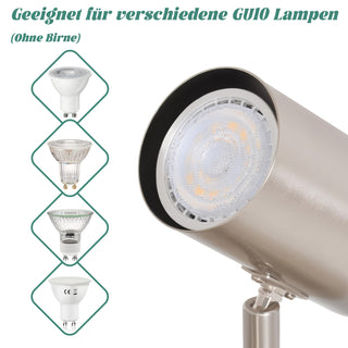 4-flammige Nickel-Deckenlampe 330° Drehbar, GU10 Kompatibel