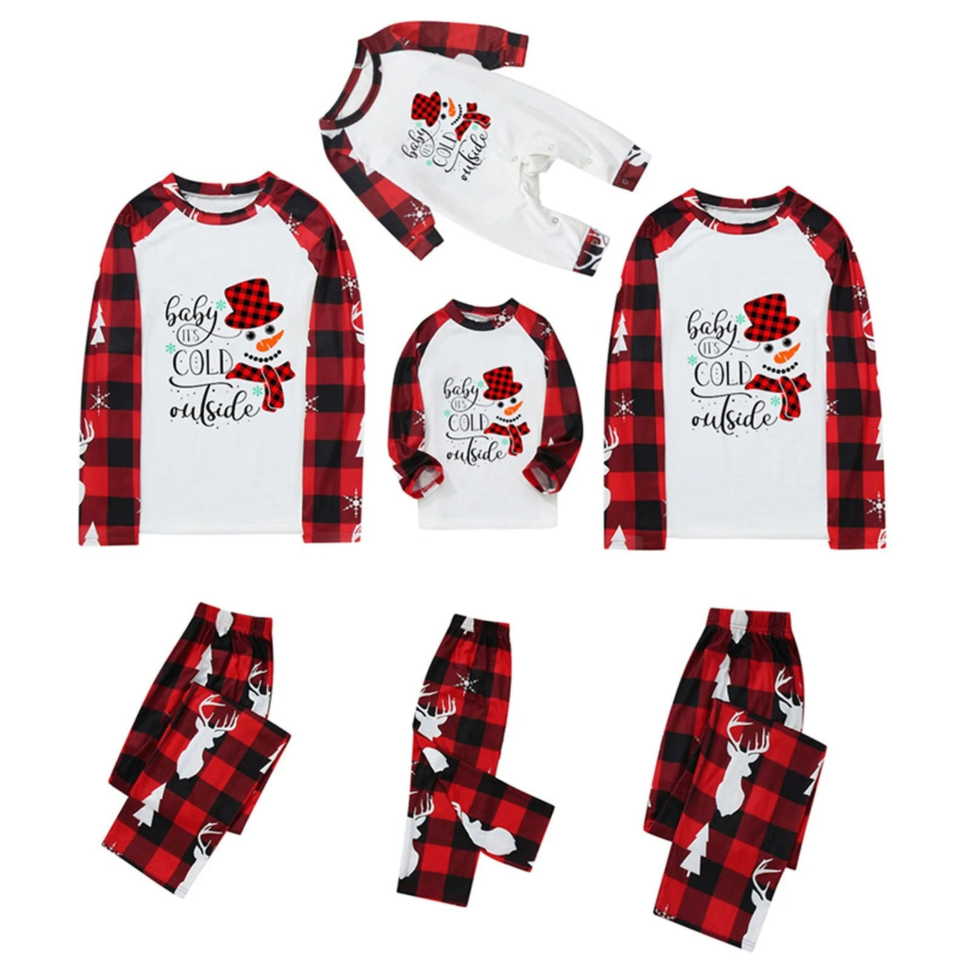 SyncStyle - Schneeflocke Passende Familie Weihnachten Pyjamas Set