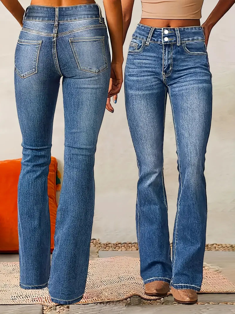 Skinny-Jeans mit hoher Taille - Stretch-Baumwollmischung