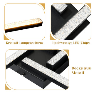 Led-Deckenleuchte – 2/4/5 Flammig, 20W, Kristall-Design – Warmweiß