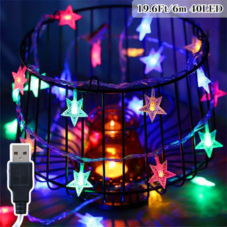 Glitzernder Stern USB-betriebene LED-Lichterkette, Verschiedene Optionen