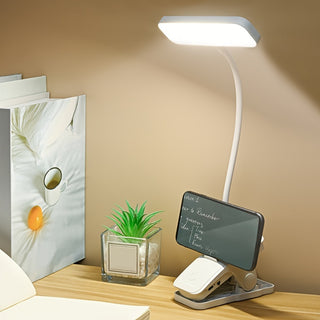 Verstellbare LED-Clip-On-Schreibtischlampe, augenschonende Touch-Steuerung