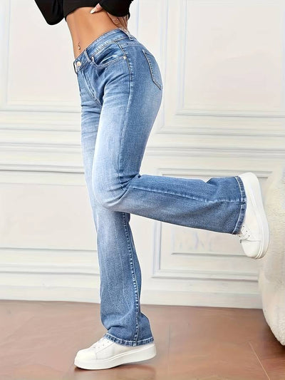 Ausgestellte Jeans im Vintage-Look mit Stretch