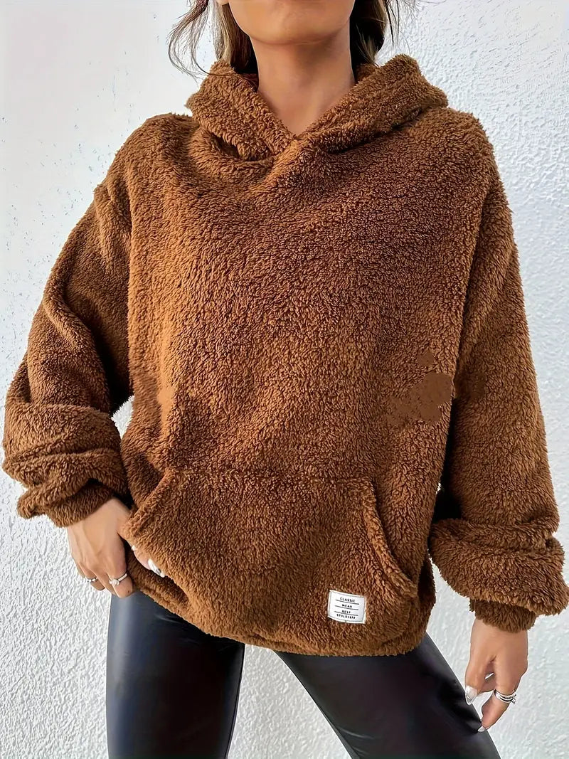 Teddybär-Kapuzenpulli – Kuscheliger Pullover mit Taschen