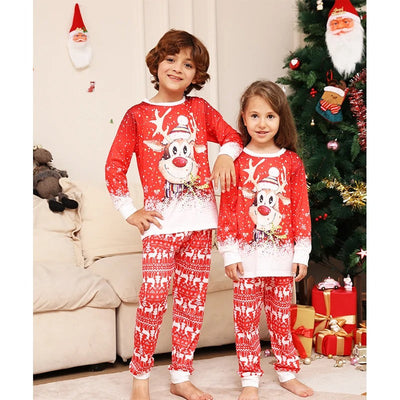 CheerSquad - Weihnachten Familie Matching Pyjama-Sets mit Rentier Full Front Print