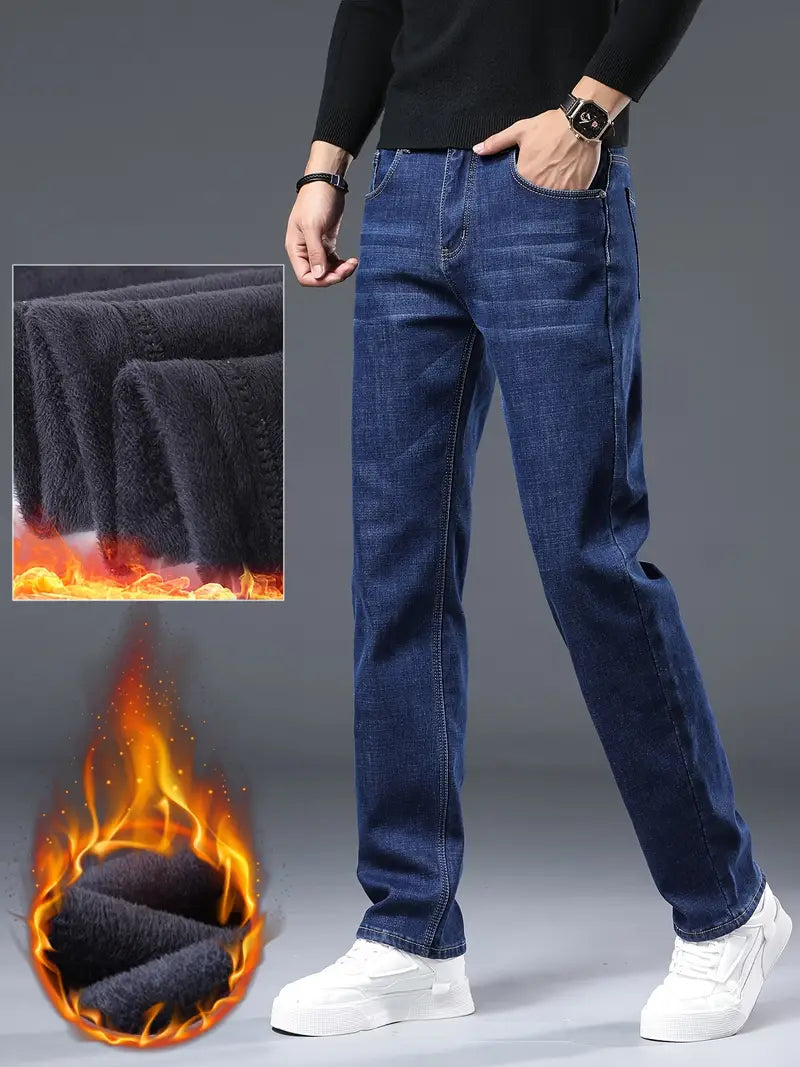 Herren Winterjeans – Thermo, Fleecegefüttert, Baumwollmischung