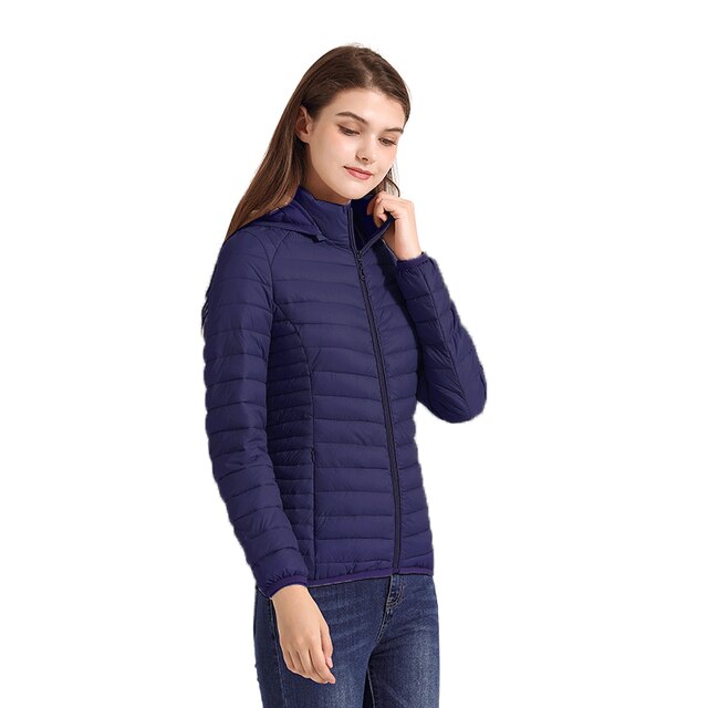 Celine - Ultraleichte gepolsterte Pufferjacke Mantel mit abnehmbarer Kapuze Outdoor