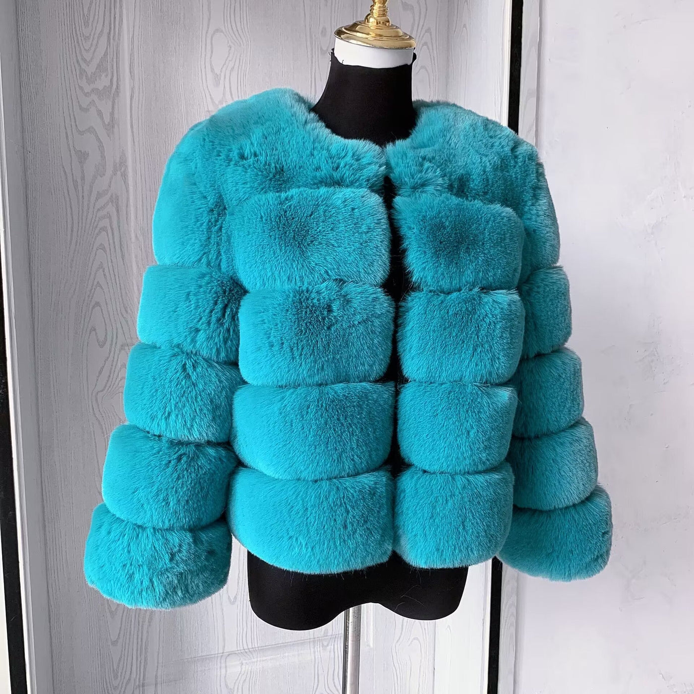 Frauen Mode Mantel Super heiß kurz Fuchspelz flauschig Jacke