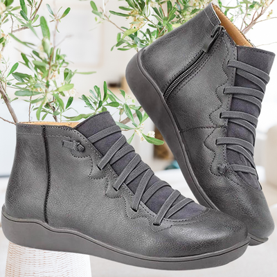 Alvarie - Die Vintage Schnürstiefel aus echtem Leder mit Fell