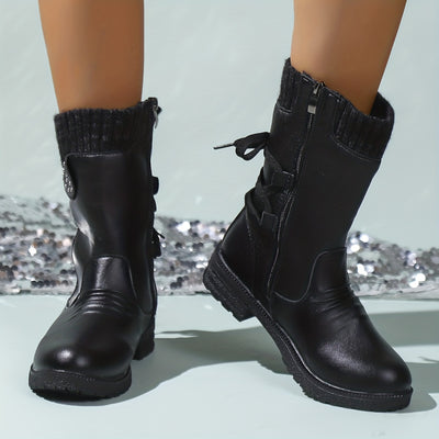 Warme Mid-Calf Stiefel aus rutschfestem Samt