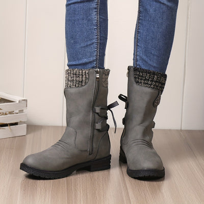 Warme Mid-Calf Stiefel aus rutschfestem Samt