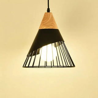 Moderne Holz Pendelleuchte – 3 schwarze Deckenlampen