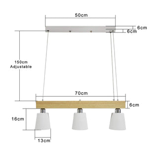 Moderner Holz-Kronleuchter mit 3/5 Flammen – E27 Pendelleuchte für Esszimmer & Wohnzimmer