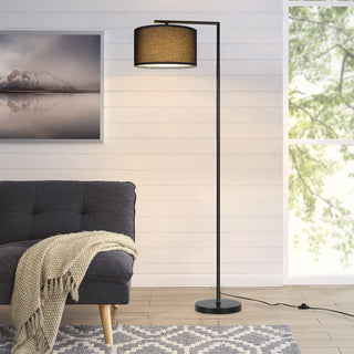 Schwarze Bogen Stehlampe – Modernes Design mit Stoffschirm