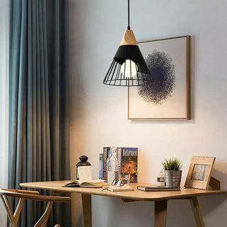 Moderne Holz Pendelleuchte – 3 schwarze Deckenlampen