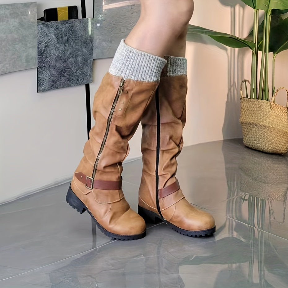 Wasserdichte Kampfstiefel mit dicken Sohlen für Frauen