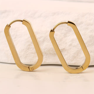 Hypoallergene Edelstahl Goldene U-Form Hoop Ohrringe