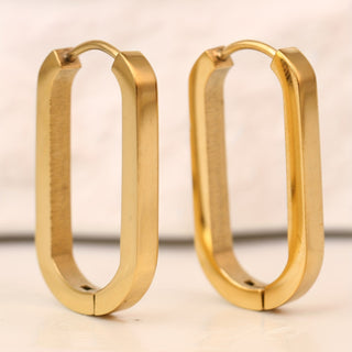 Hypoallergene Edelstahl Goldene U-Form Hoop Ohrringe