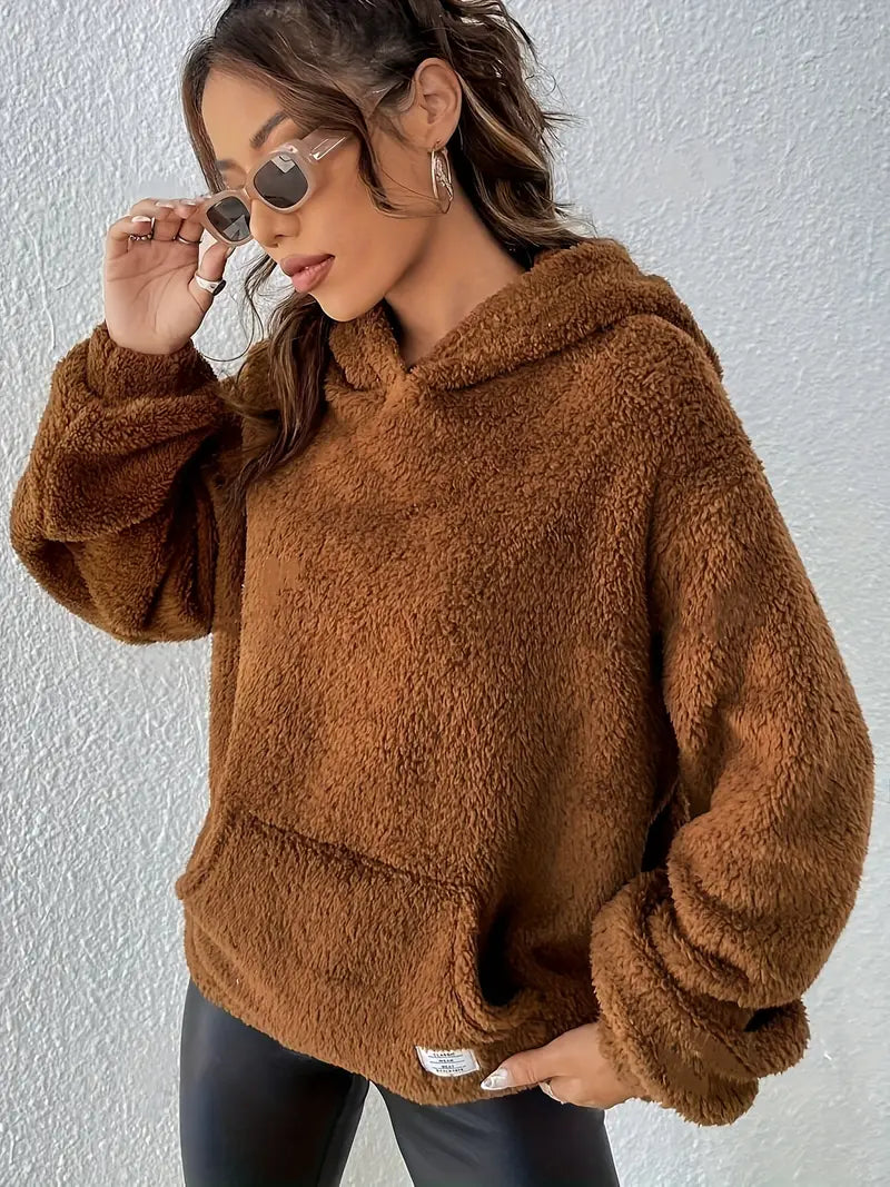 Teddybär-Kapuzenpulli – Kuscheliger Pullover mit Taschen