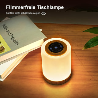 Nachttischlampe, Touch-Dimmung, 12 Farben, USB, Timer, Holz-Design – Perfekt als Geschenk