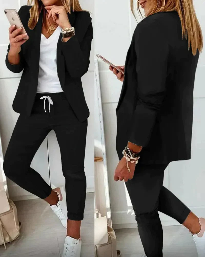 Belle - Broek met koord en blazer Set