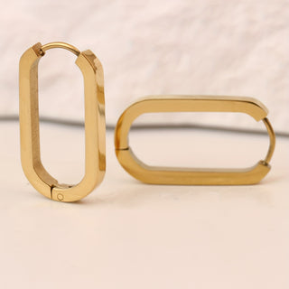 Hypoallergene Edelstahl Goldene U-Form Hoop Ohrringe